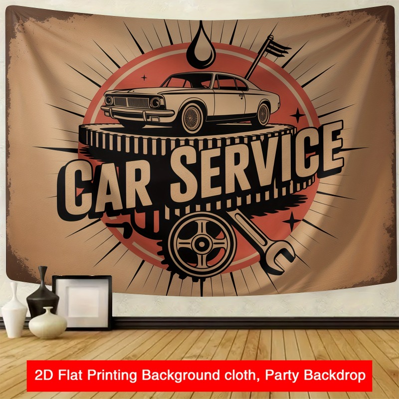 Large retro car service banner - Heavy Equipment Service recension och pris
