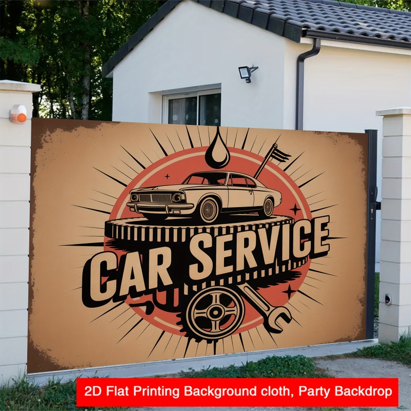 Large retro car service banner - Heavy Equipment Service recension och pris