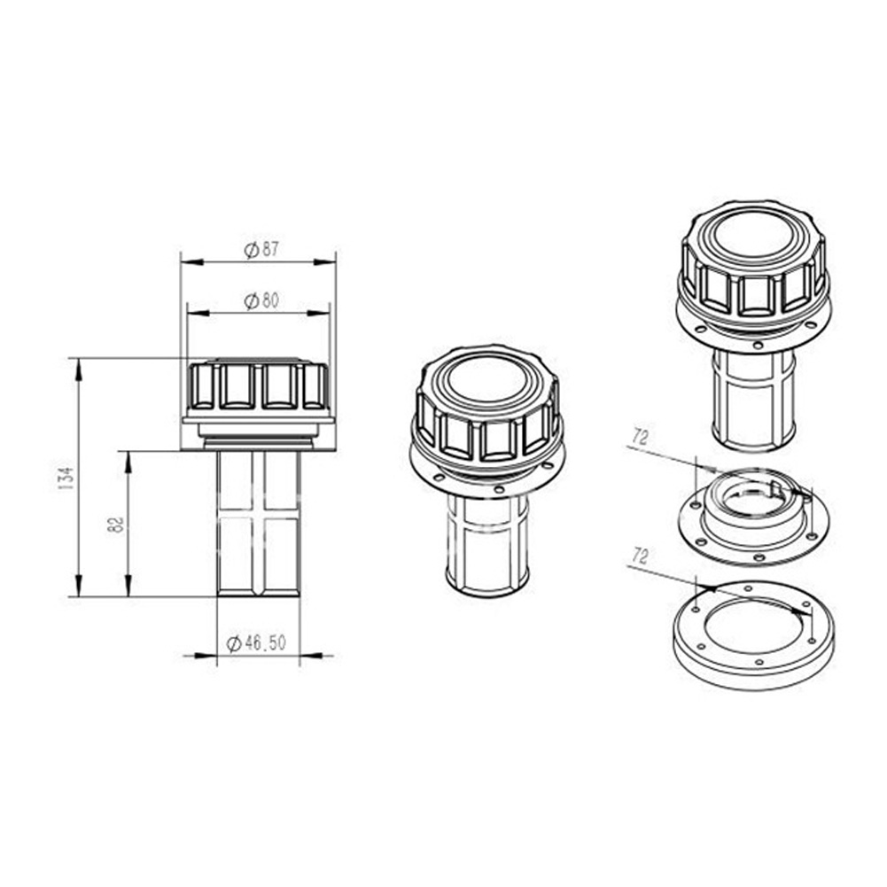 Fuel Tank Cap 87mm Leak Proof  - Heavy Equipment Freeport recension och pris
