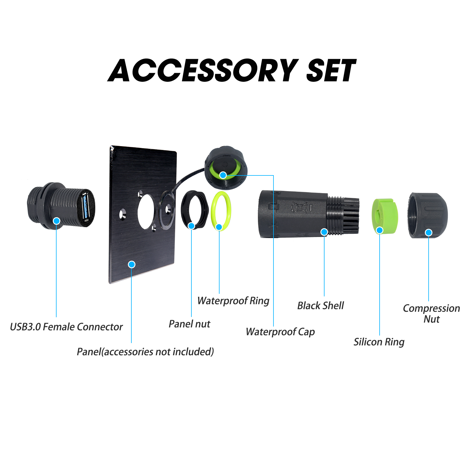IP68 Waterproof Nylon USB3.0 P - Heavy Equipment Freeport recension och pris