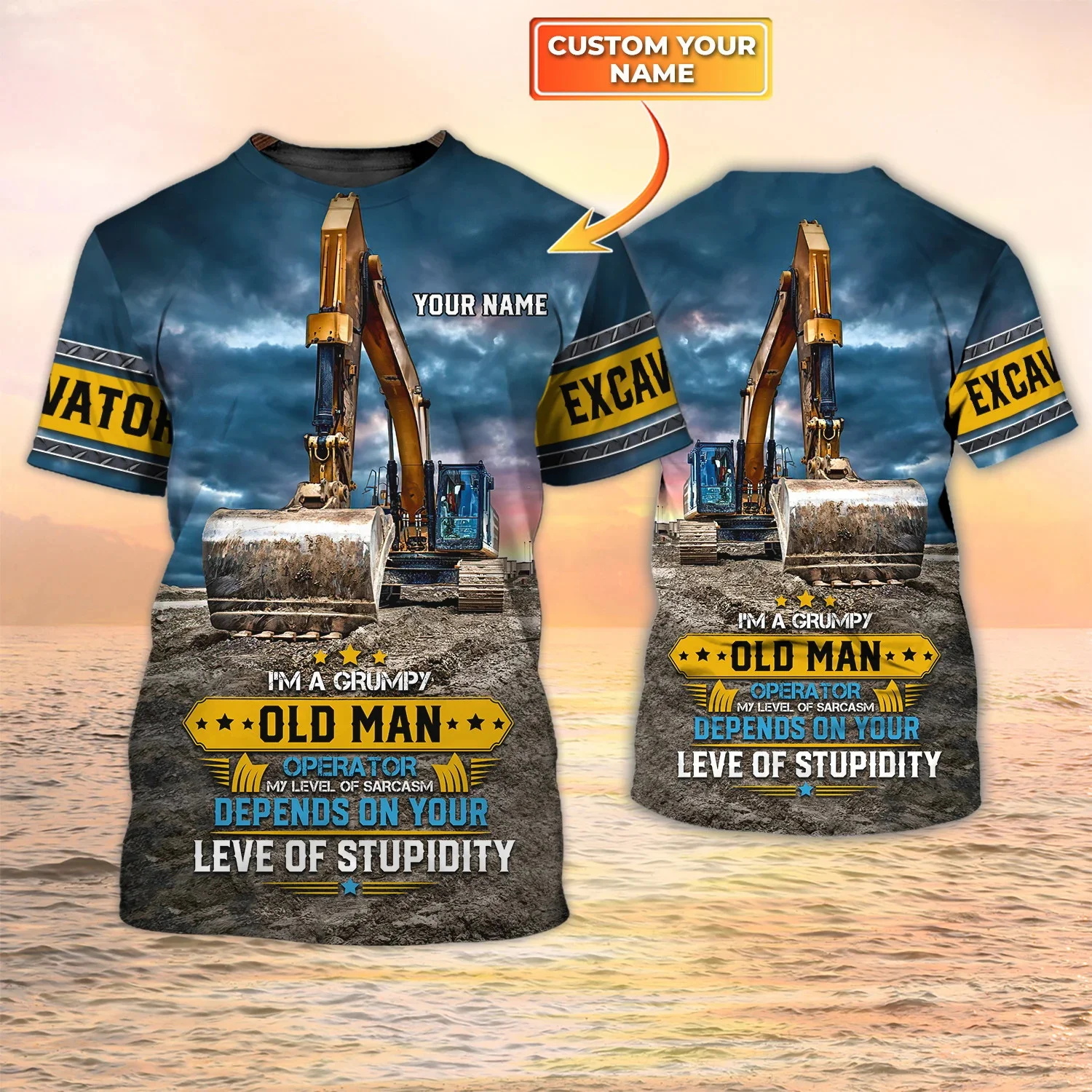Newest Summer Fashion Men's T- - Heavy Equipment Names recension och pris